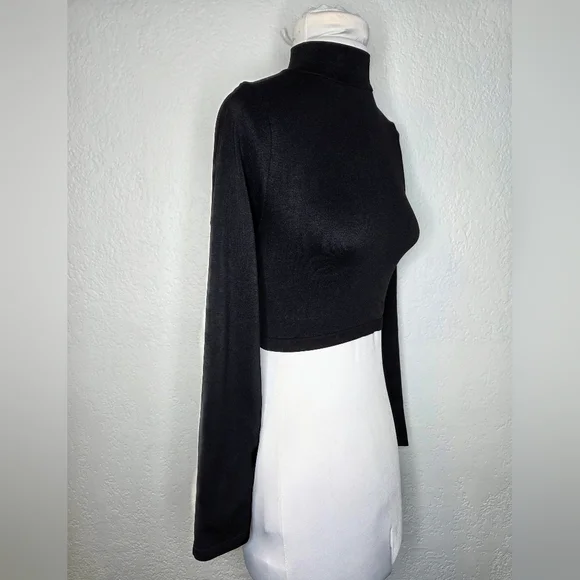 Free People For Revolve Super Crop Seamless Turtleneck Size M/L Long Sleeve - Picture 5 of 13